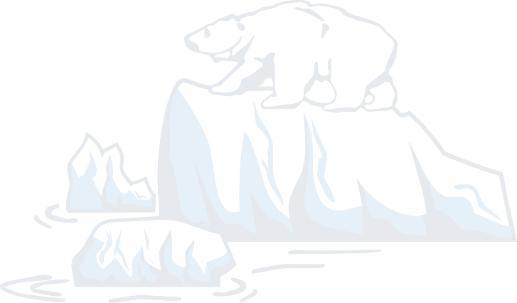 a graphic of a polar bear on ice